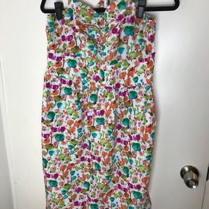 Floral sweetheart neckline dress